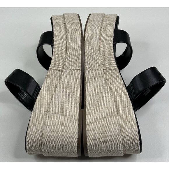 Steve Madden Merrcer Platform Slide Wedge Sandal Black Leather Womens 8M New - Picture 6 of 9